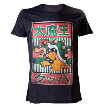 T-shirt Black BOWSER Kanji - Nintendo - L