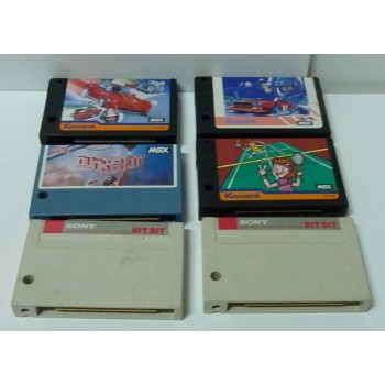 Lot de 6 jeux MSX en loose Tennis/Blackgammon/Super Golf/Dunkshot/Road Fighter/Hyper Rally
