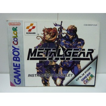 NOTICE DE METAL GEAR SOLID Game Boy Color Pal/Euro