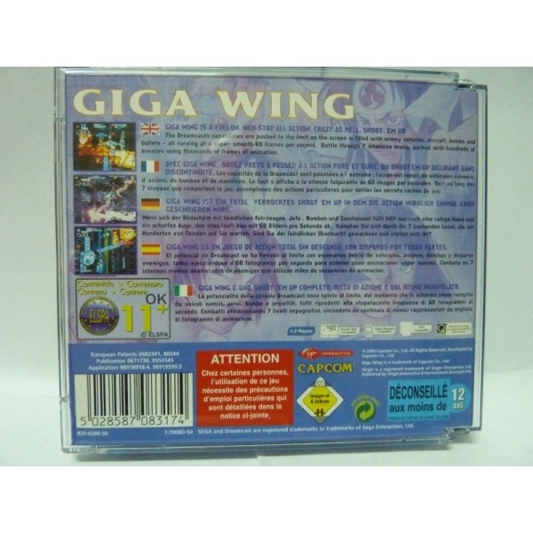 Jeu SEGA Dreamcast Giga Wing (PAL) - Complet Et Bon état - Capcom