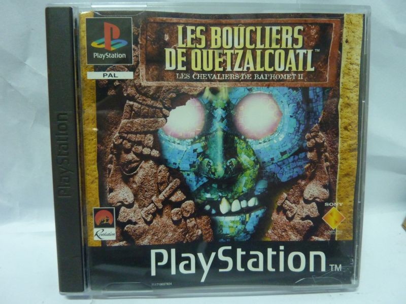 Jeu PS1 : Les Boucliers De Quetzalcoatl - Version Française, Complet En Bon état, Jeu D'action-aventure Rétro