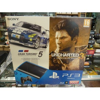 Console PLAYSTATION 3 pal Pack Uncharted 3 / GT5 (jeux neufs)